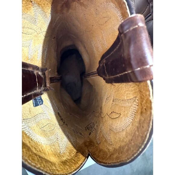 Dan post genuine leather western boots country brown rodeo cowboy men 11.5 main image 11